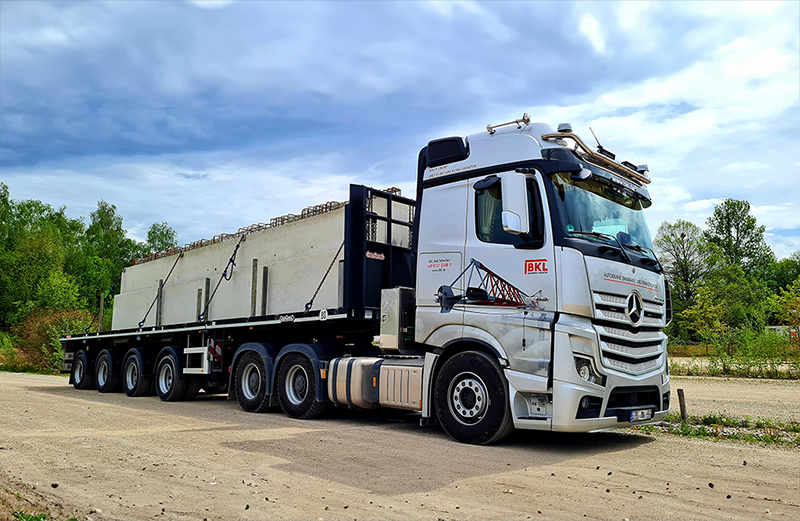 Parked, loaded BKL truck for transportation services, high-capacity transports and heavy transports