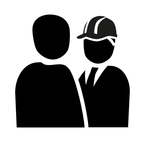 schwarzes Icon mit zwei Menschen